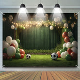 Lofaris Balloon Football Green Birthday Cake Smash Backdrop
